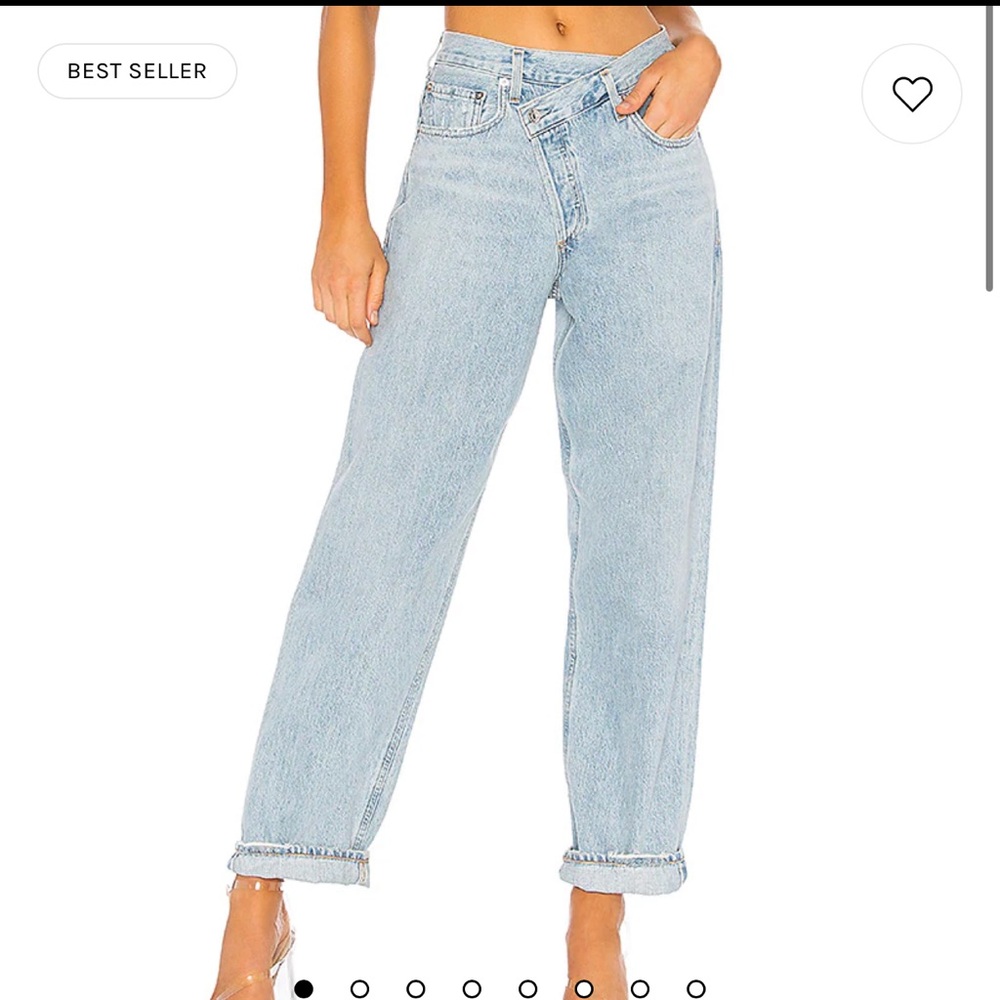 Criss cross suburbia colored agolde jeans